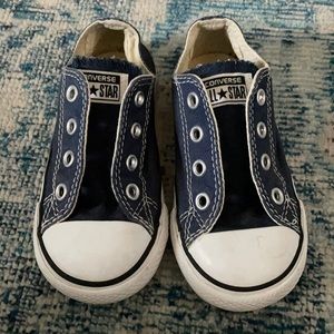 Navy Blue Converse (no laces)